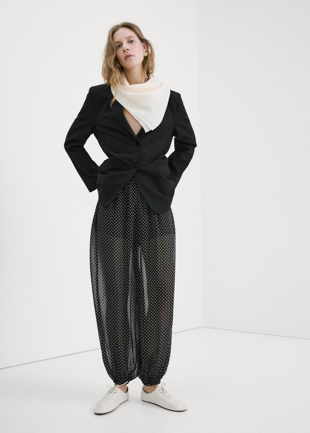 BLACK Polka dot balloon pants, 0201_99, large image number 0