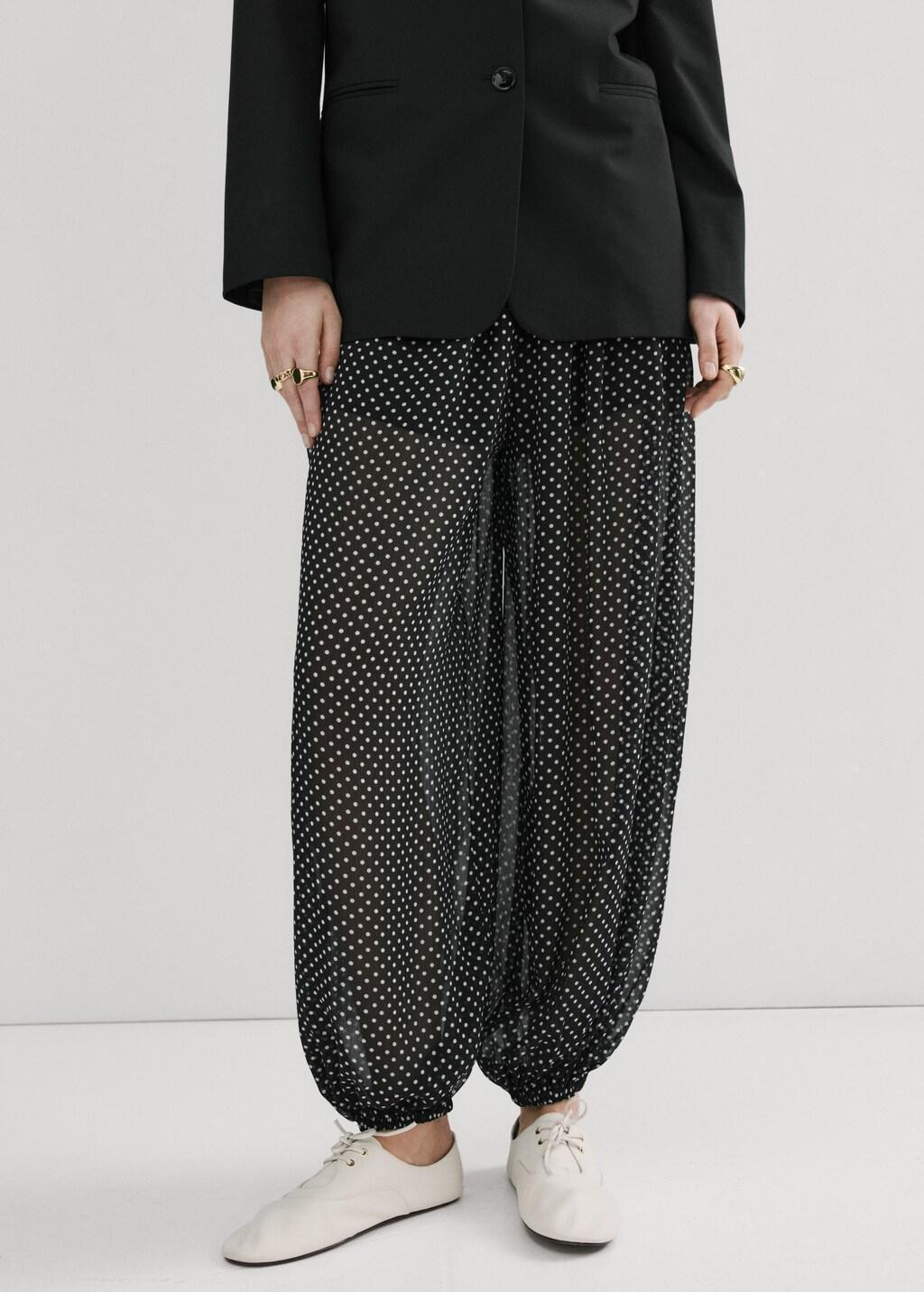 BLACK Polka dot balloon pants, 0201_99, large image number 3