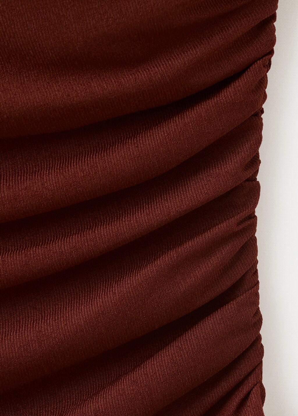 RUST - COPPER Asymmetrical gathered t-shirt, Rust - Copper, medium