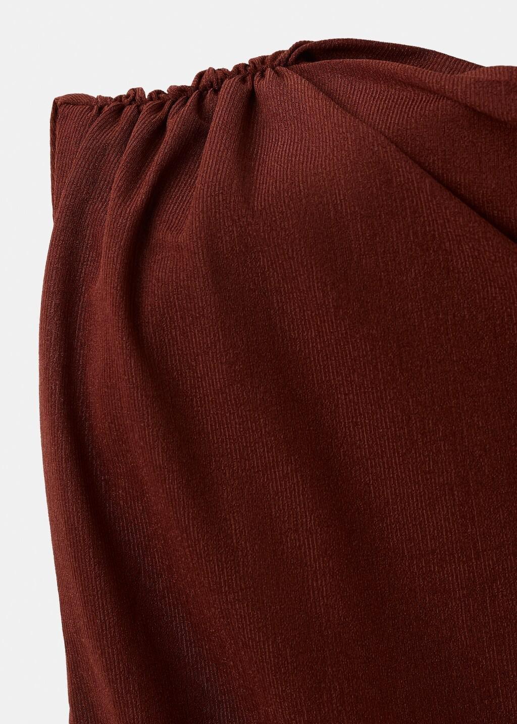 Orange Asymmetrical Gathered T-Shirt, 0201_79, large image number 4