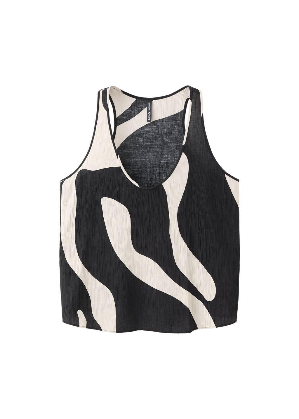Black Printed Crop Top, 0201_99, large image number 6