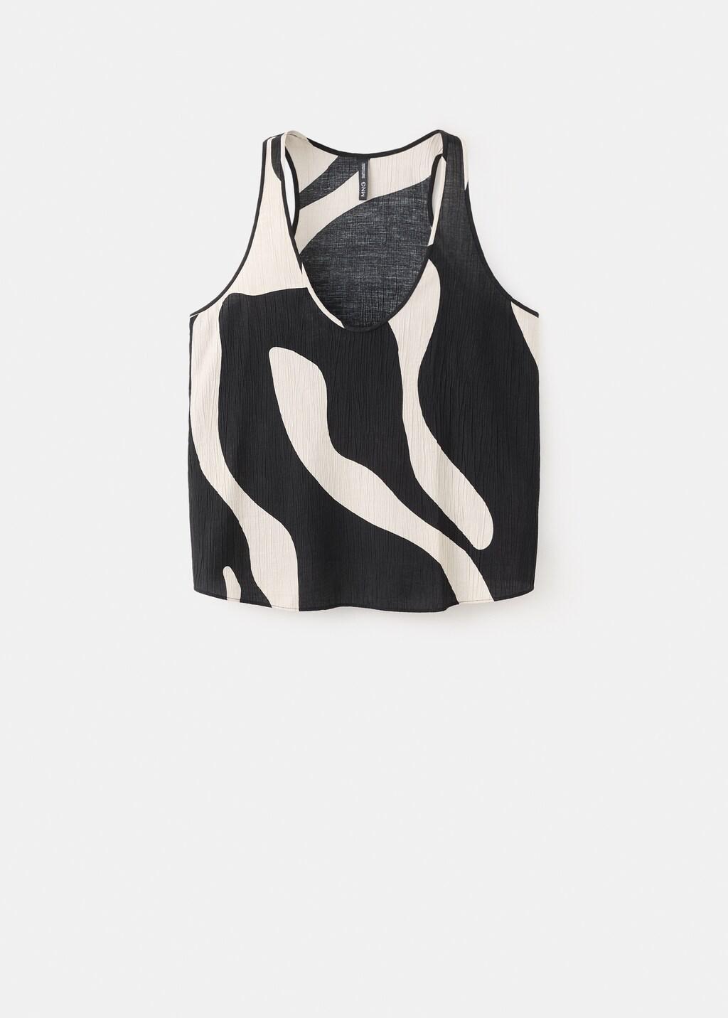 Black Printed Crop Top, 0201_99, large image number 7