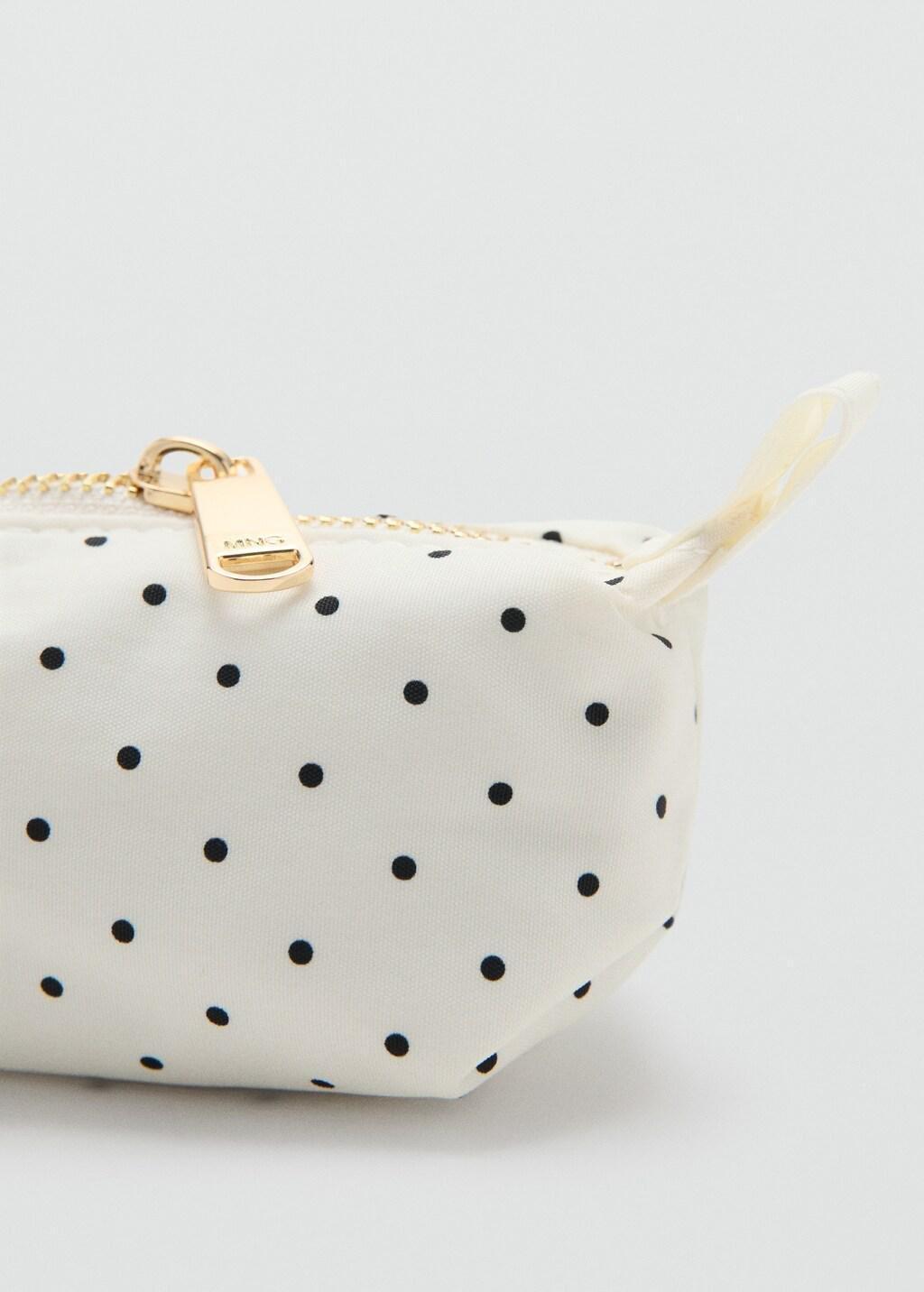 White Polka Dot Pouch, Natural White, large image number 1