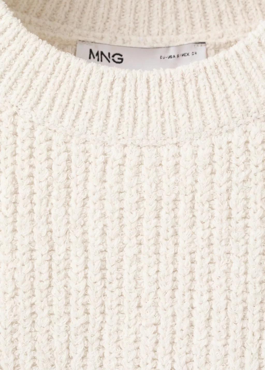 Beige Lace-Trimmed Knit Top, Light Beige, large image number 1