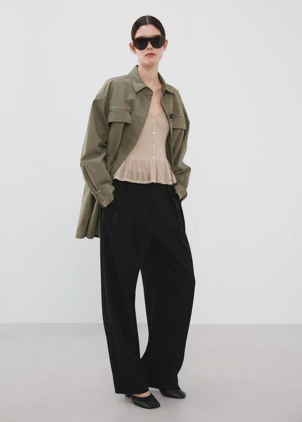 Brown Lt Pastel Ruffle Knit Cardigan, Light Pastel Brown, large image number 0