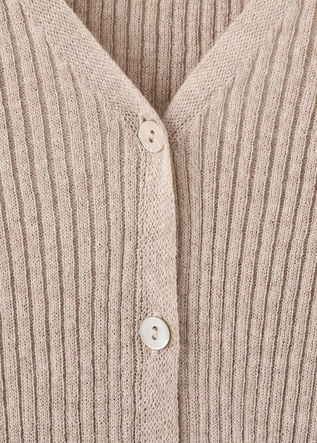Brown Lt Pastel Ruffle Knit Cardigan, Light Pastel Brown, large image number 1