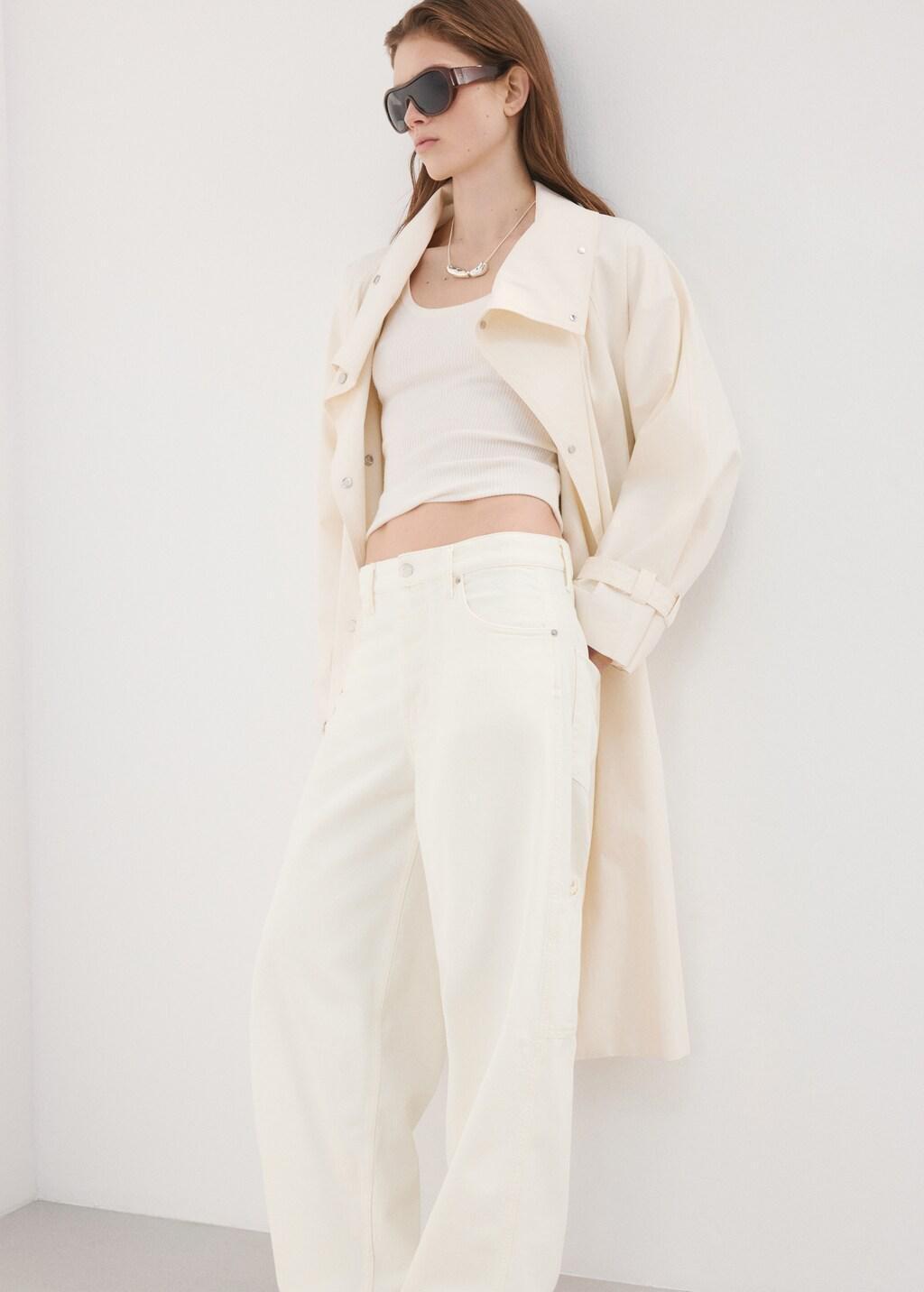 White Low-Rise Balloon Jeans, 0201_01, large image number 6