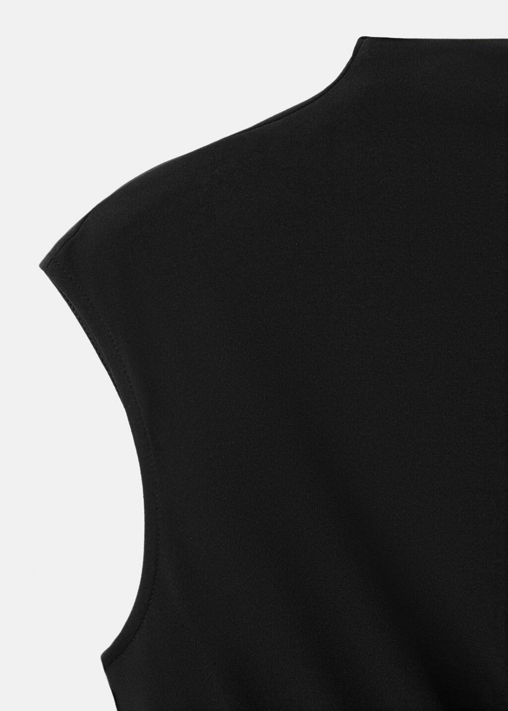 Black Ruched Detail Top, Black, large image number 1