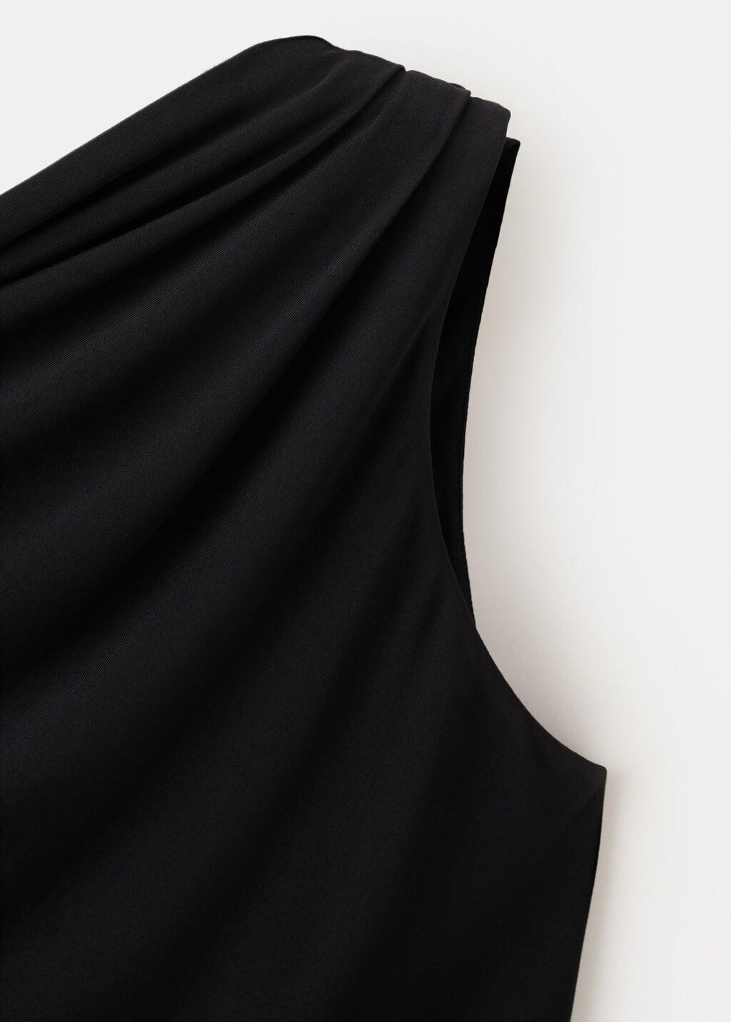 Black Asymmetrical Dress With Side Slit, 0201_99, large image number 1