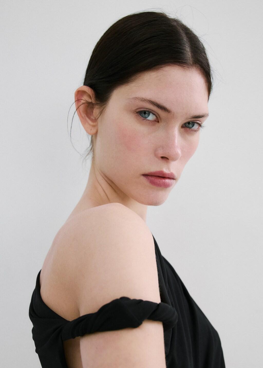 Black Asymmetrical Dress With Side Slit, 0201_99, large image number 4