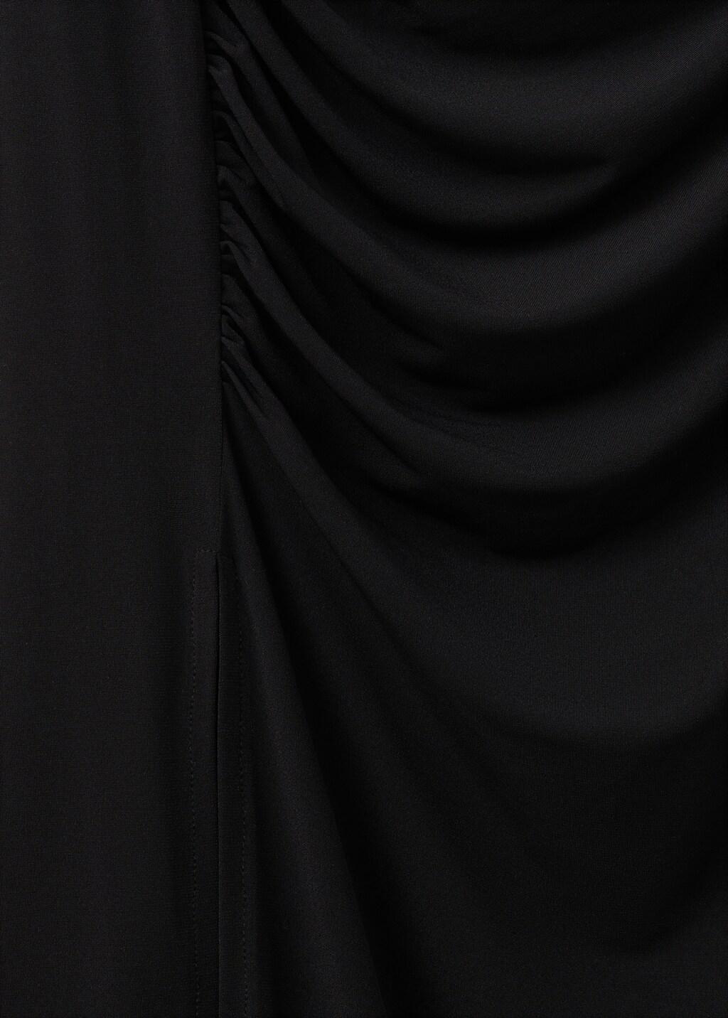 Black Asymmetrical Dress With Side Slit, 0201_99, large image number 5