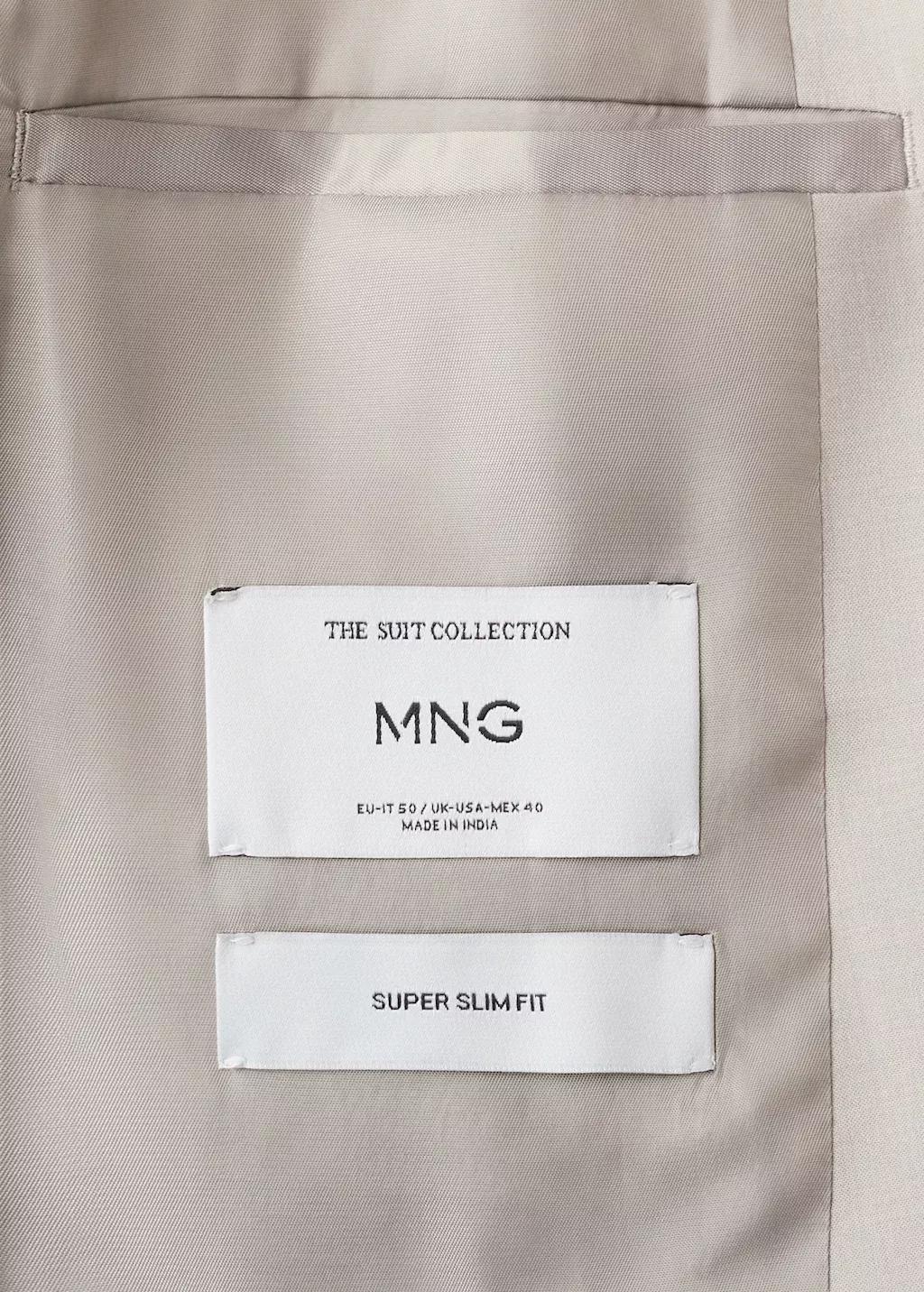 Beige Super Slim-Fit Suit Jacket In Stretch Fabric, Light Beige, large image number 5