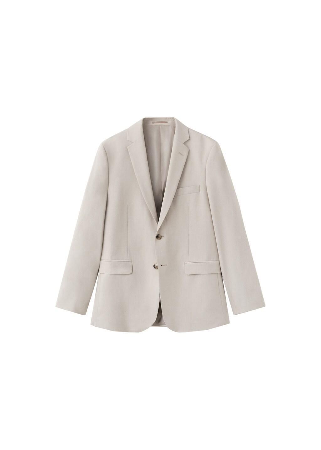 Beige Super Slim-Fit Suit Jacket In Stretch Fabric, Light Beige, large image number 7