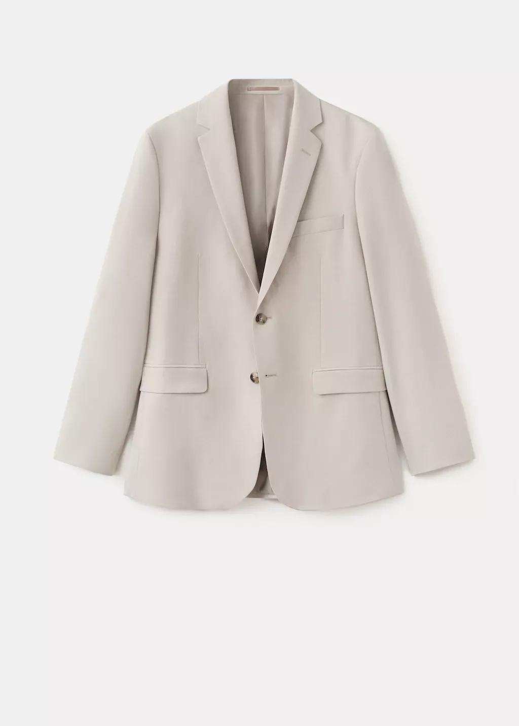 Beige Super Slim-Fit Suit Jacket In Stretch Fabric, Light Beige, large image number 8