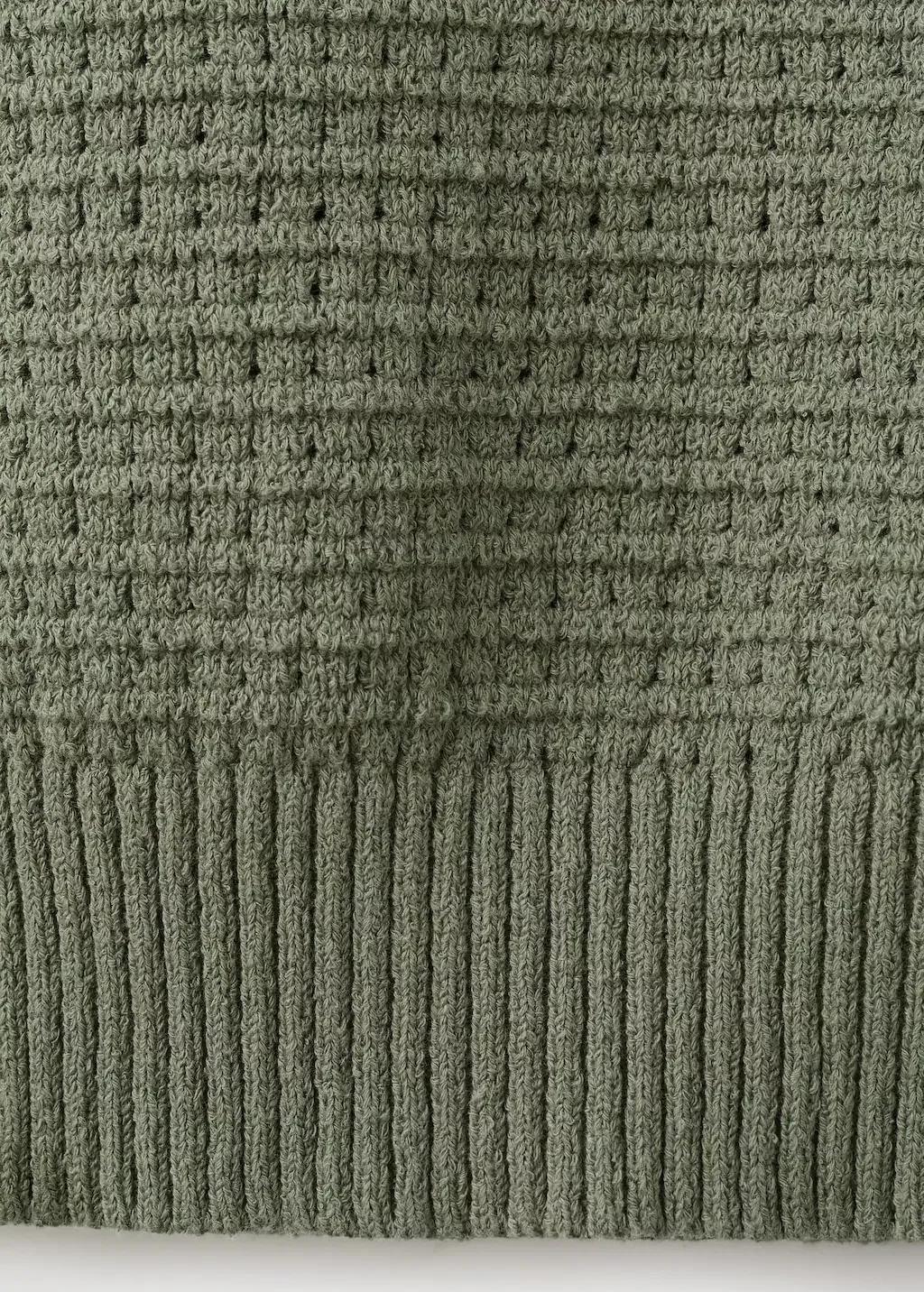 Green Waffle Knit Polo, 0201_48, large image number 5