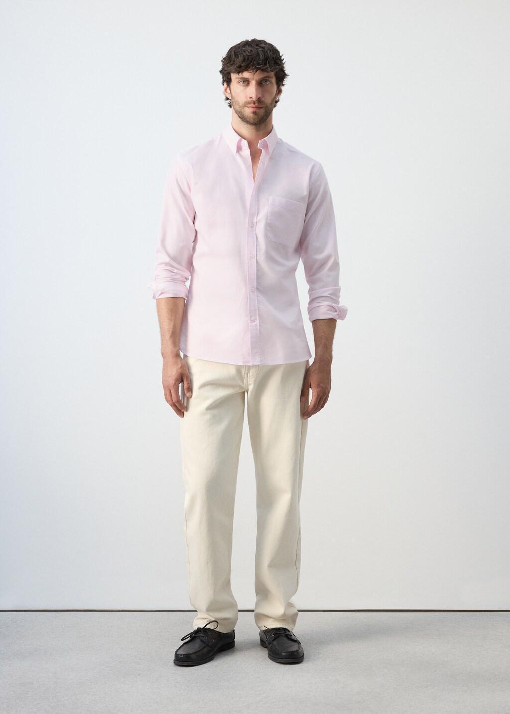 Pink Lt Pastel 100% Cotton Oxford Shirt, Regular Fit, Light-Pastel Pink, large image number 0