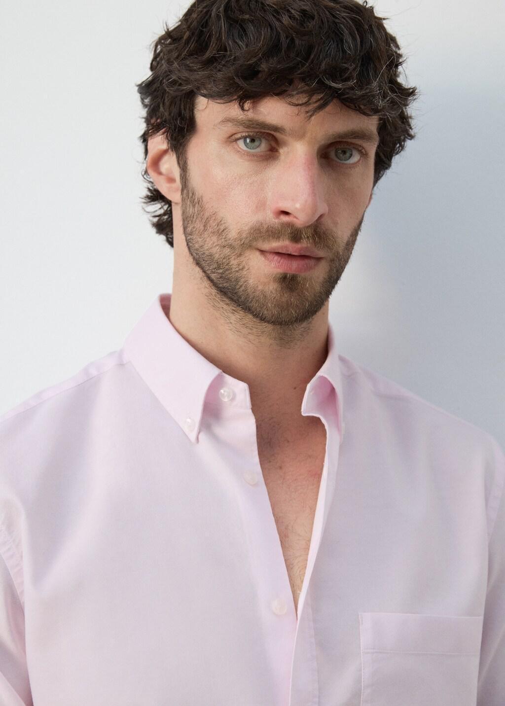 Pink Lt Pastel 100% Cotton Oxford Shirt, Regular Fit, Light-Pastel Pink, large image number 4