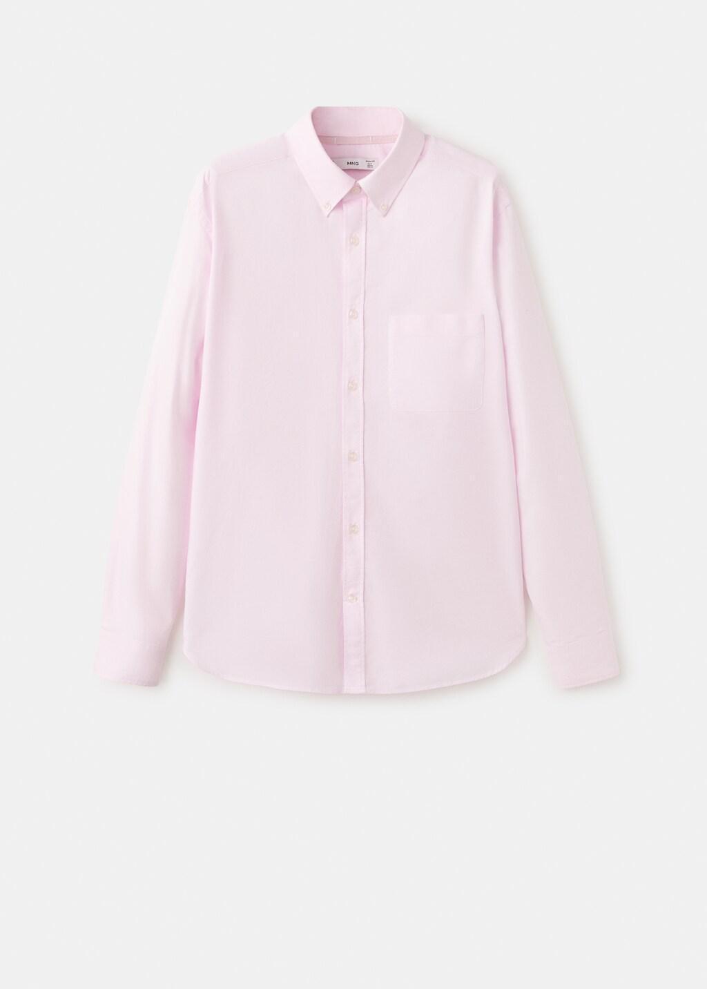 Pink Lt Pastel 100% Cotton Oxford Shirt, Regular Fit, Light-Pastel Pink, large image number 7