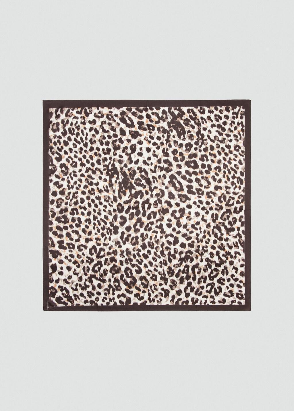 Beige Animal Print Scarf, Light Beige, large image number 3
