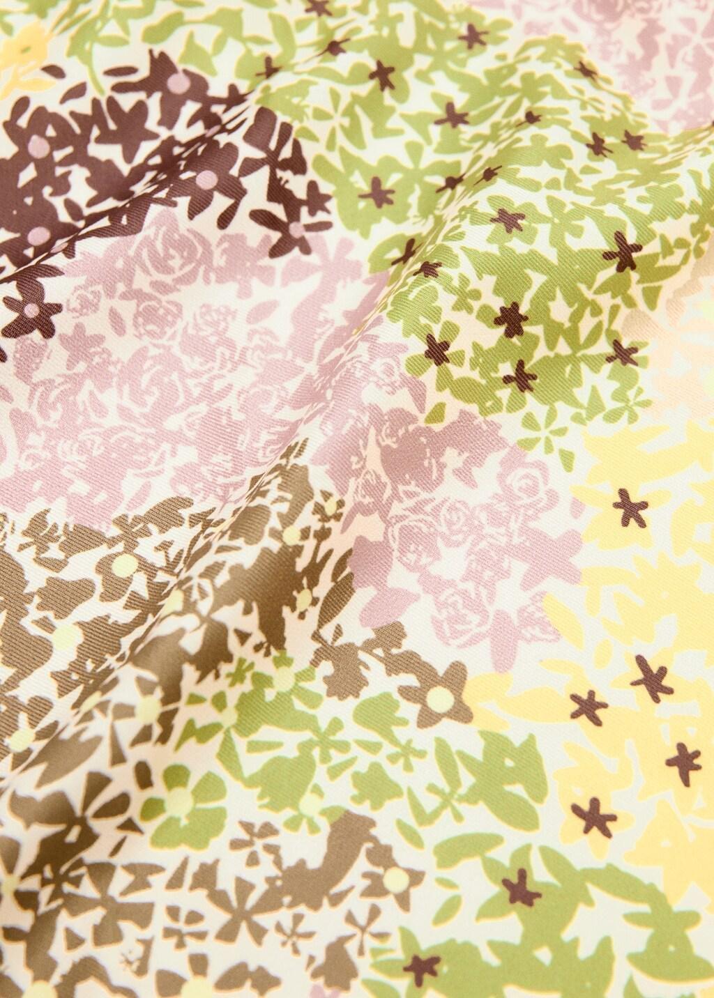 Red Floral Print Scarf, Dark Red, large image number 0