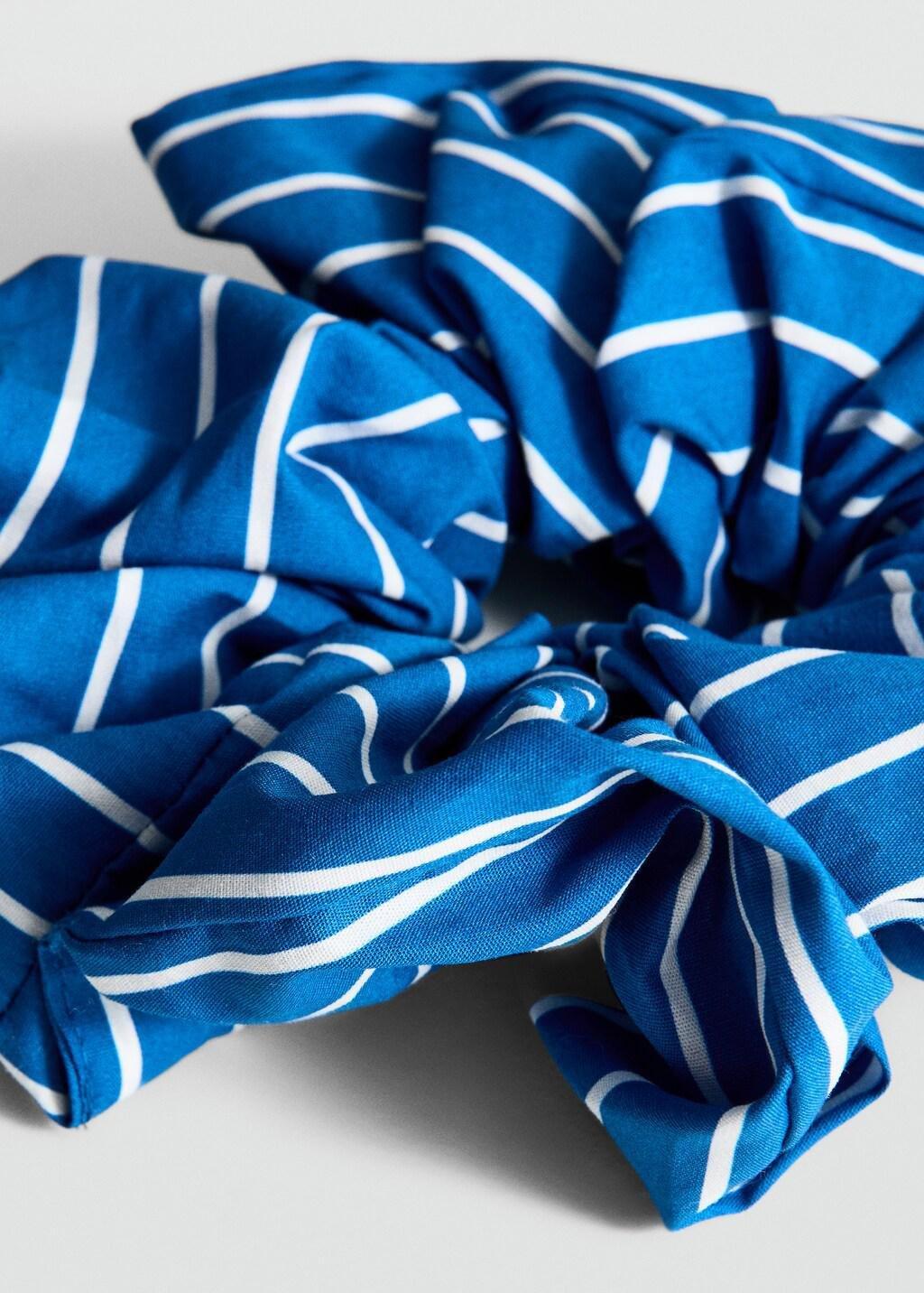 MEDIUM BLUE Printed scrunchie, Medium Blue, large image number 0