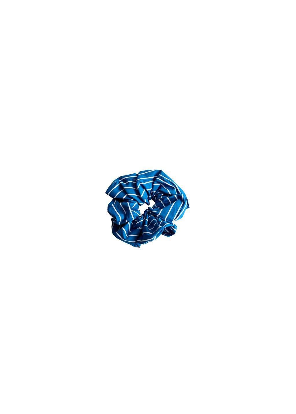 MEDIUM BLUE Printed scrunchie, Medium Blue, large image number 1