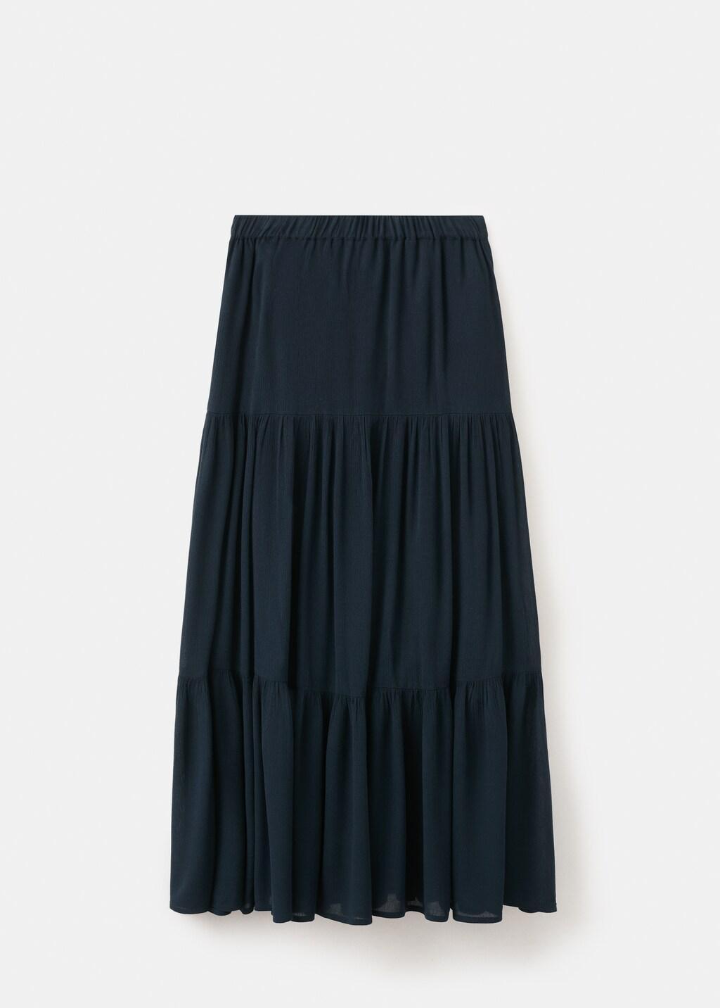 Navy Flowy Panel Skirt, Kids Girls, 0201_56, large image number 6