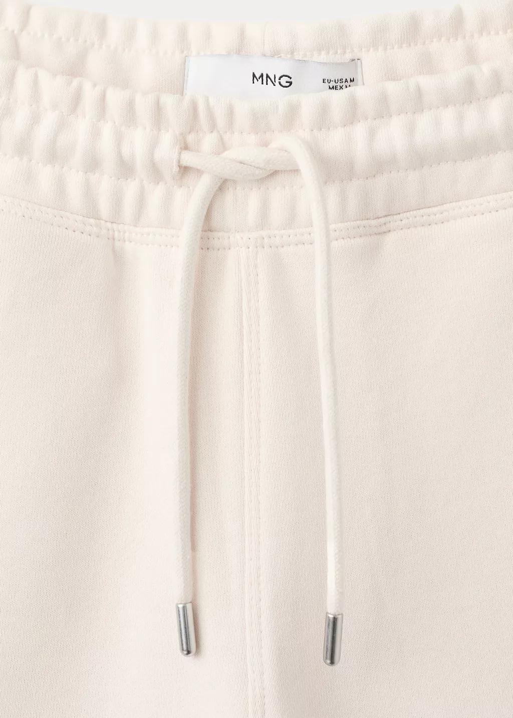 Beige Cotton Jogger Bermuda Shorts, Light Beige, medium