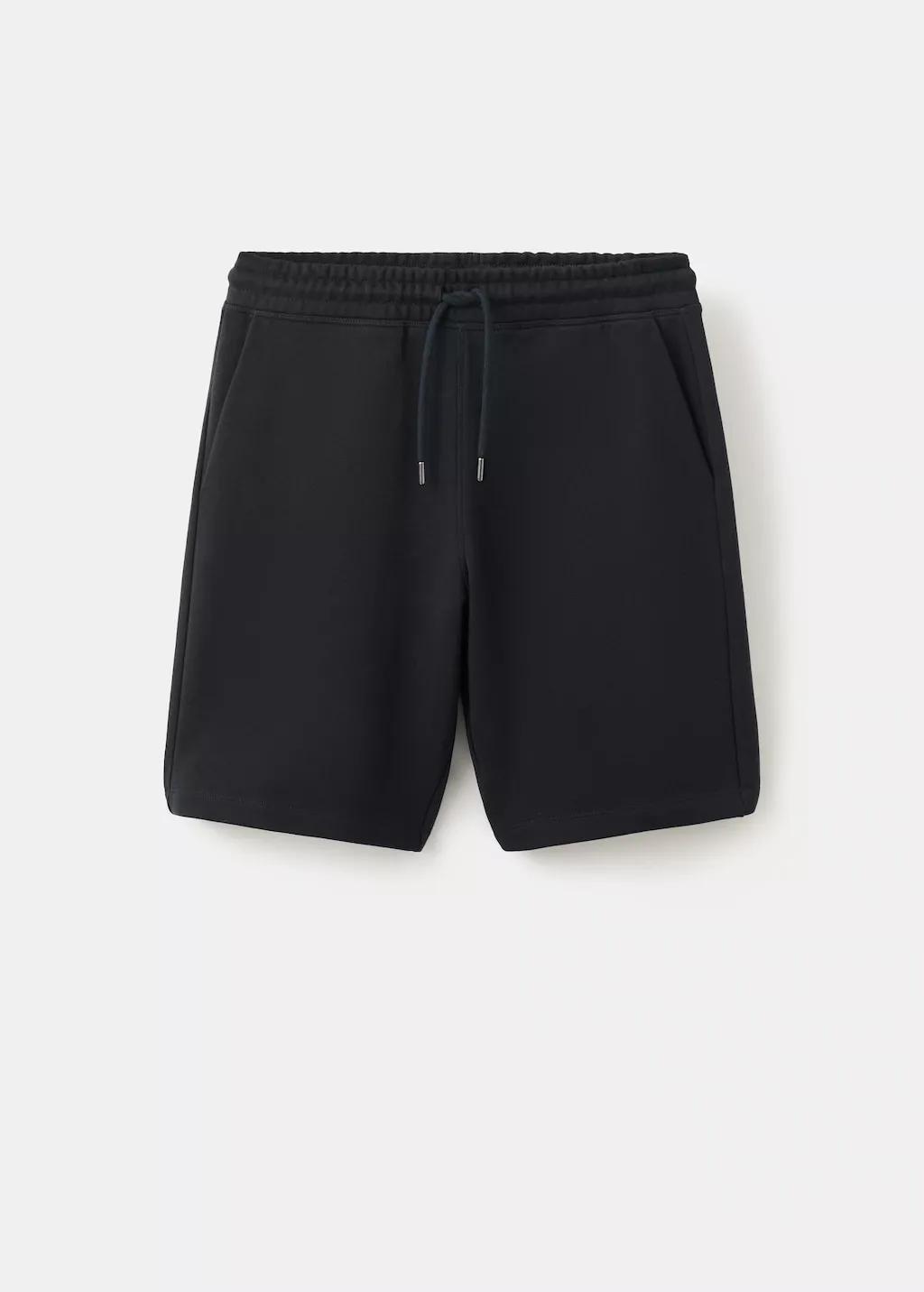 Navy - Cotton Jogger Bermuda Shorts, Navy, large image number 8