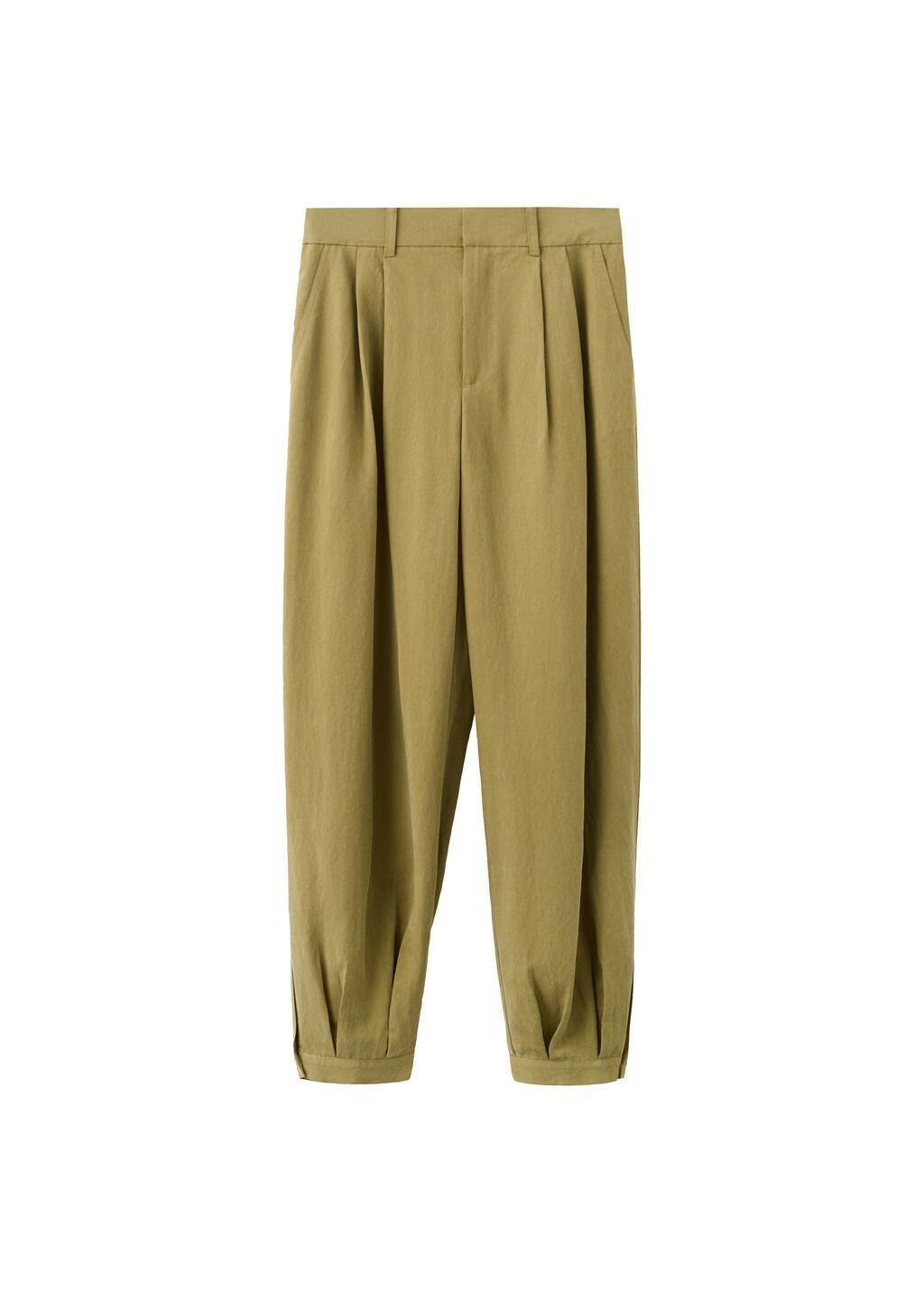 Khaki Lyocell Harem Trousers, 0201_37, large image number 6