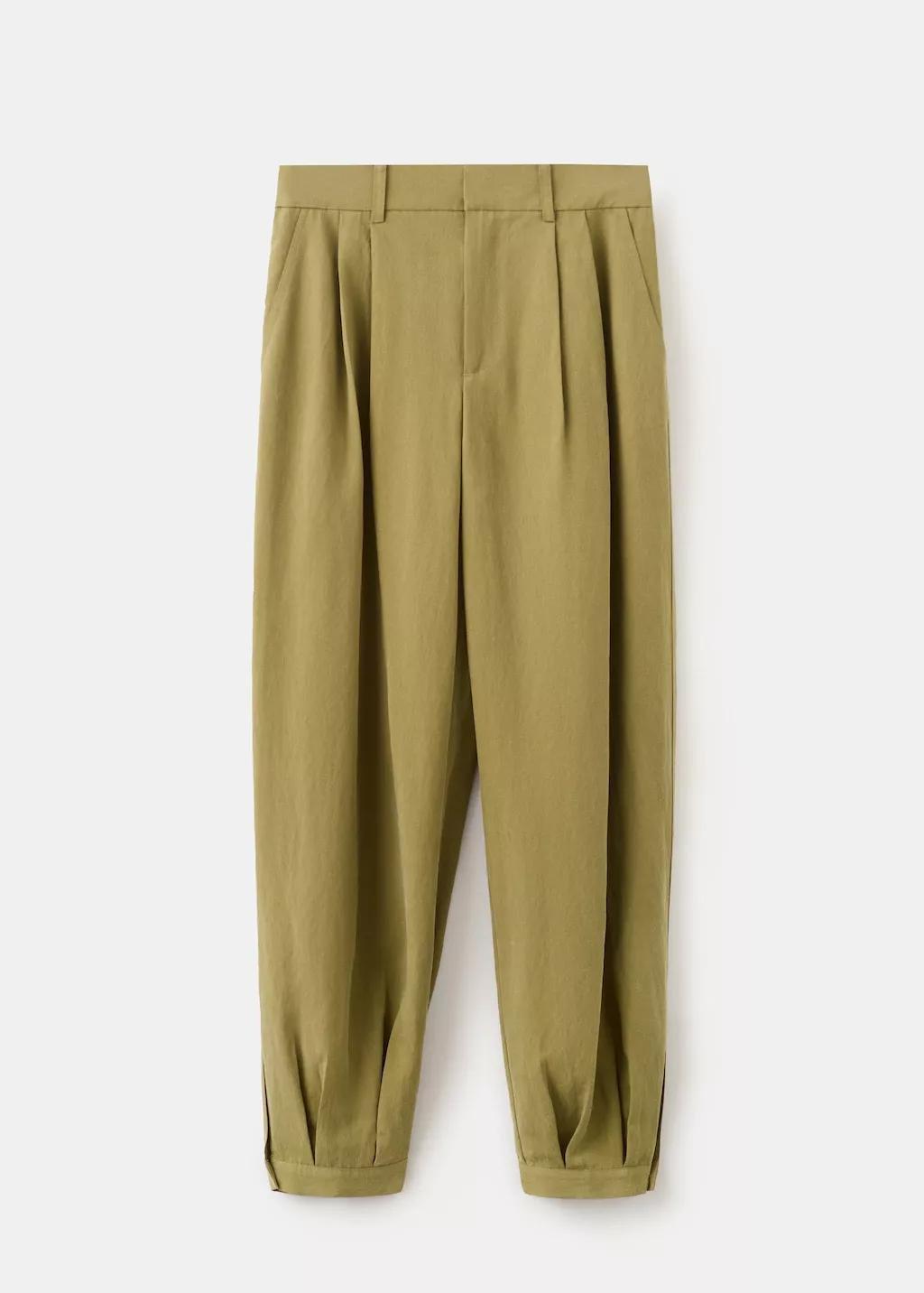 Khaki Lyocell Harem Trousers, 0201_37, large image number 7