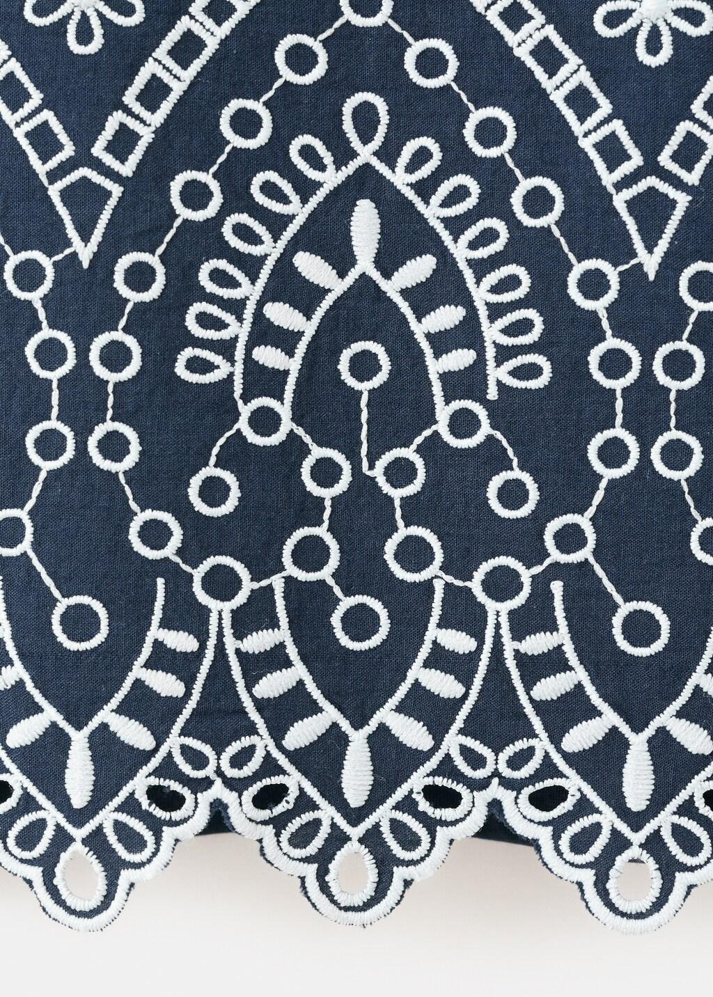 Navy Embroidered Cotton Shirt, Kids Girl, Navy, large image number 1