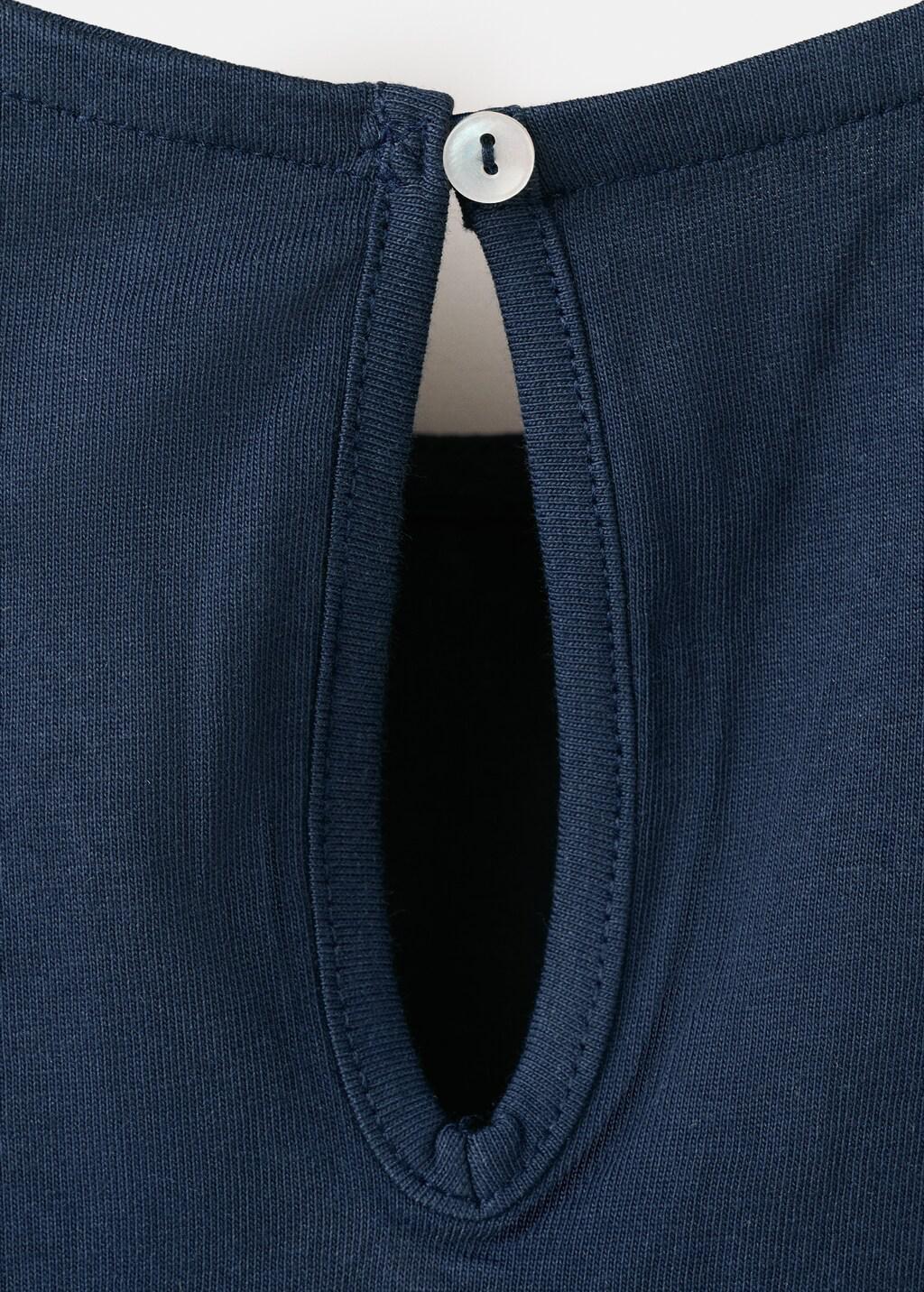 Navy Embroidered Cotton Shirt, Kids Girl, Navy, large image number 5