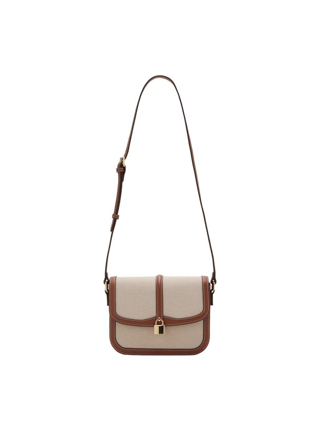 Brown Contrasting Canvas Shoulder Bag, Medium Brown, large image number 2