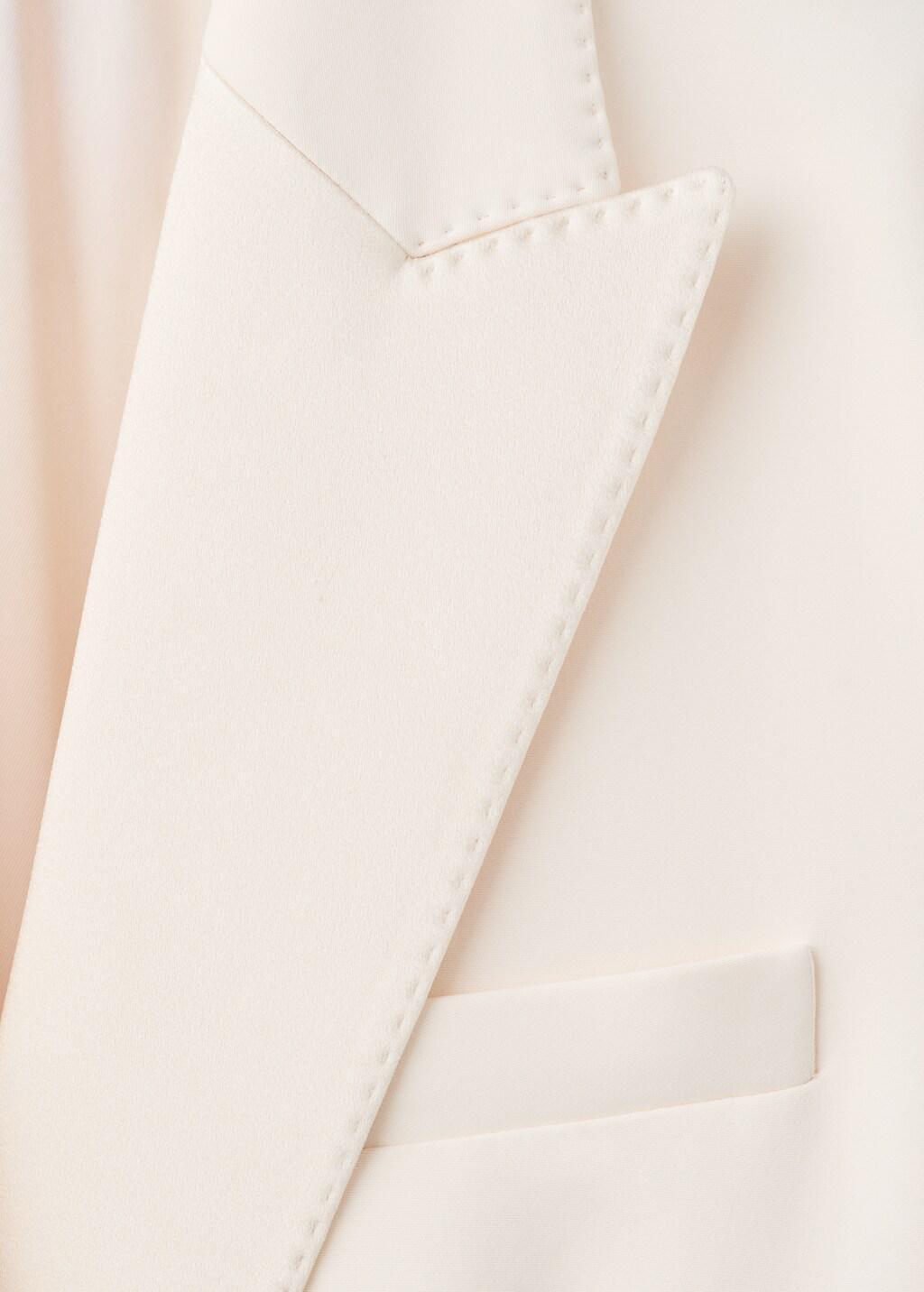 Beige Blazer Stitched Lapels, Light Beige, large image number 1