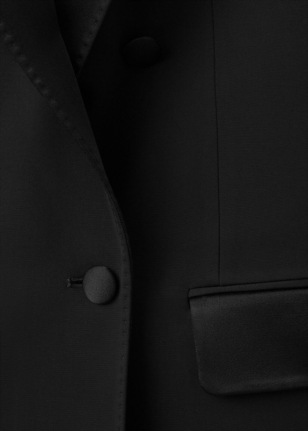 Black Blazer Stitched Lapels, Black, large image number 4
