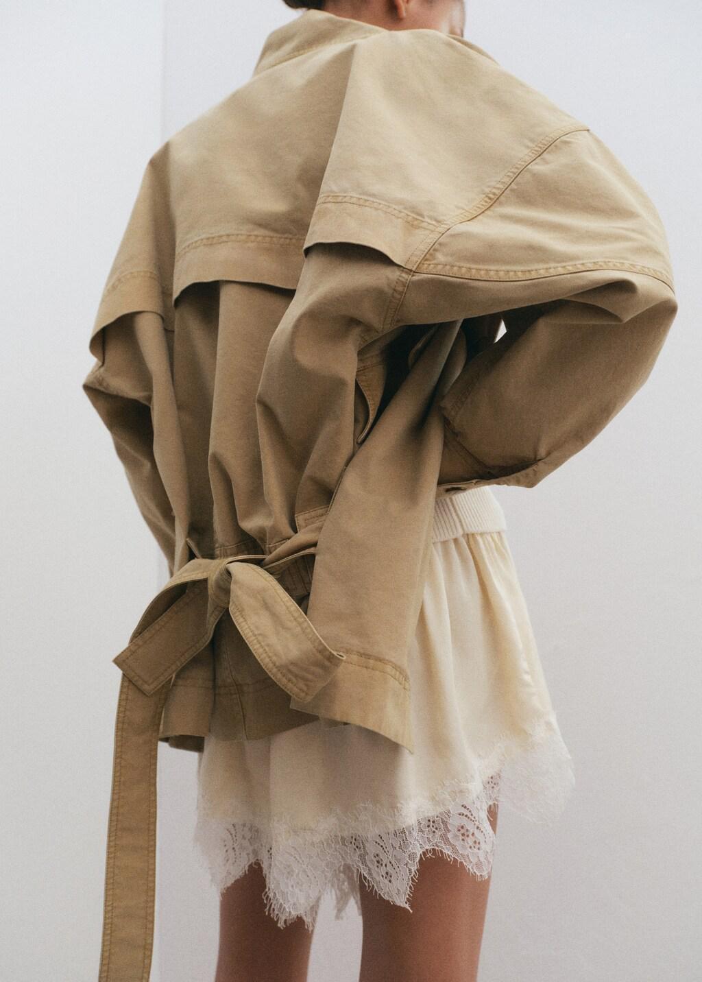 Beige Satin Lace Shorts, Light Beige, large image number 2