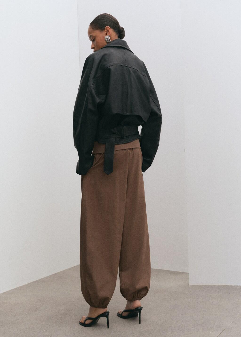 Brown High-Waisted Harem Pants, Medium Brown, medium