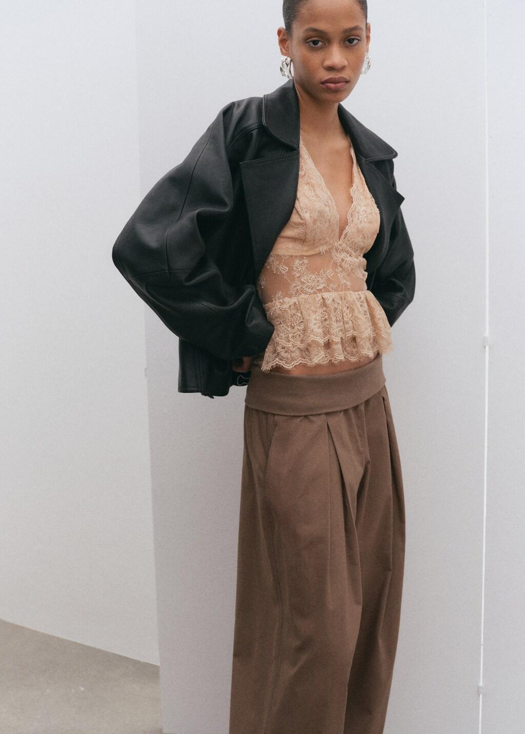 Brown High-Waisted Harem Pants, Medium Brown, large image number 4