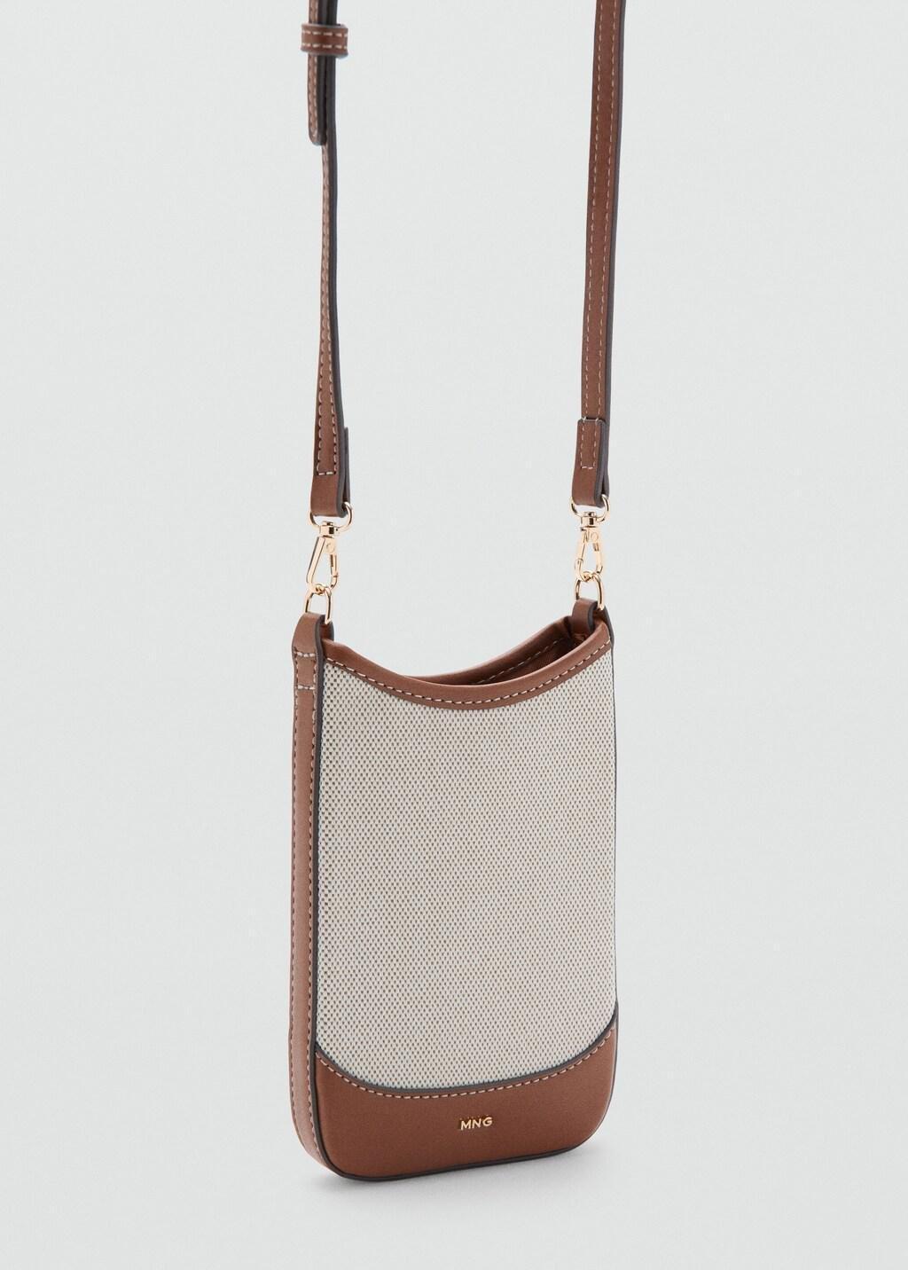 Beige Crossbody Mobile Case, Light Beige, large image number 0