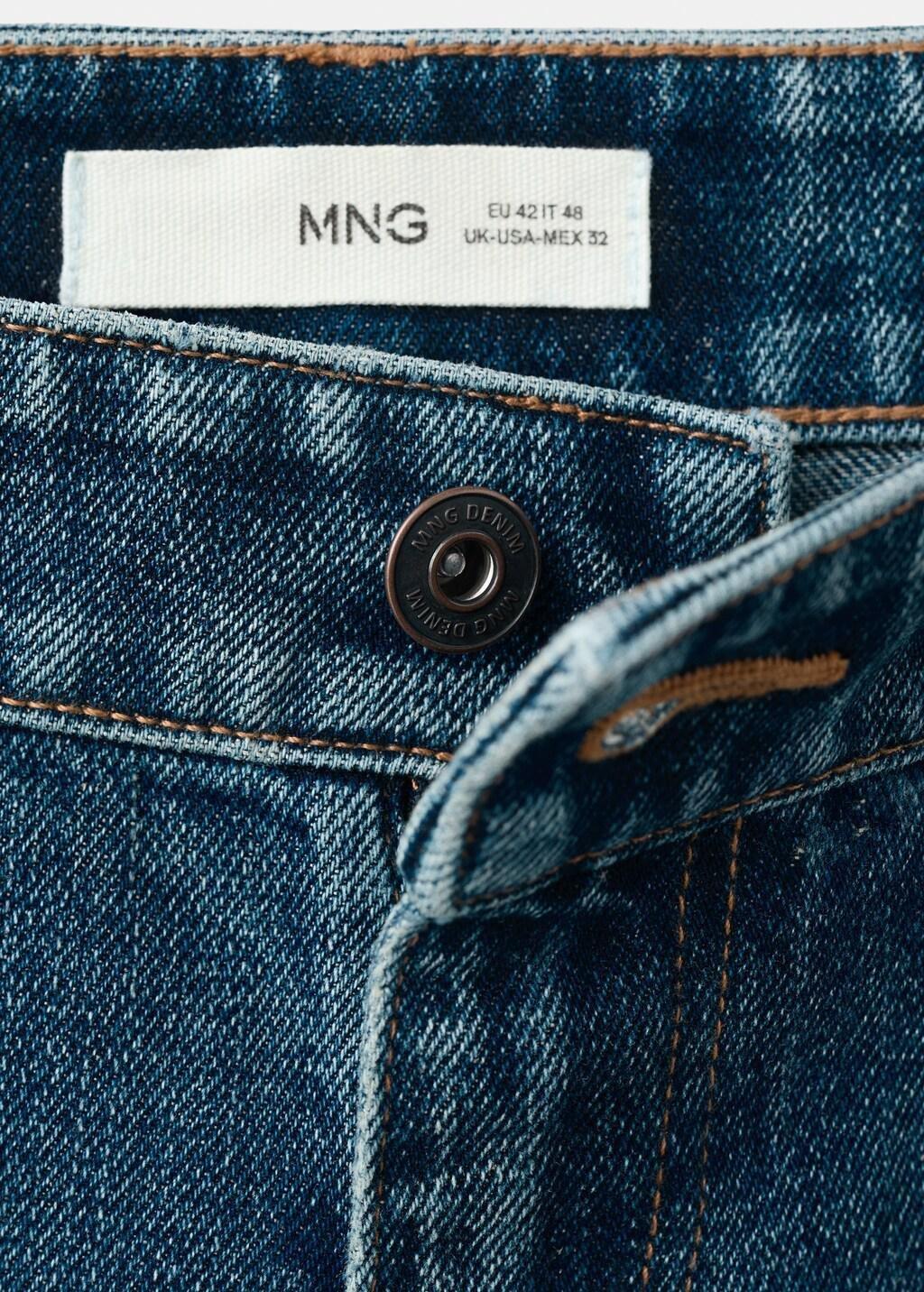 Blue Straight Fit Cotton-Linen Jeans, 0201_DO, large image number 1