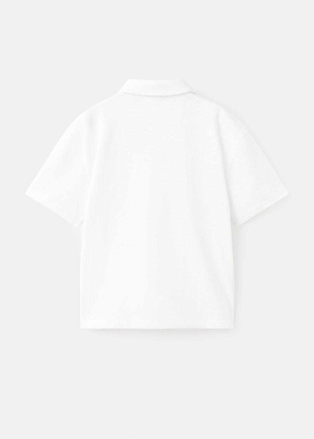 White Cotton Polo Shirt, Kids Boy, 0201_01, medium