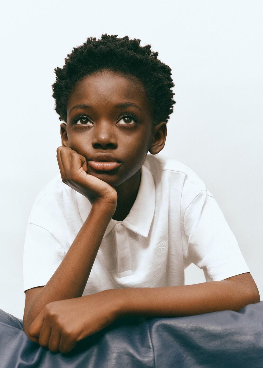White Cotton Polo Shirt, Kids Boy, 0201_01, large image number 2