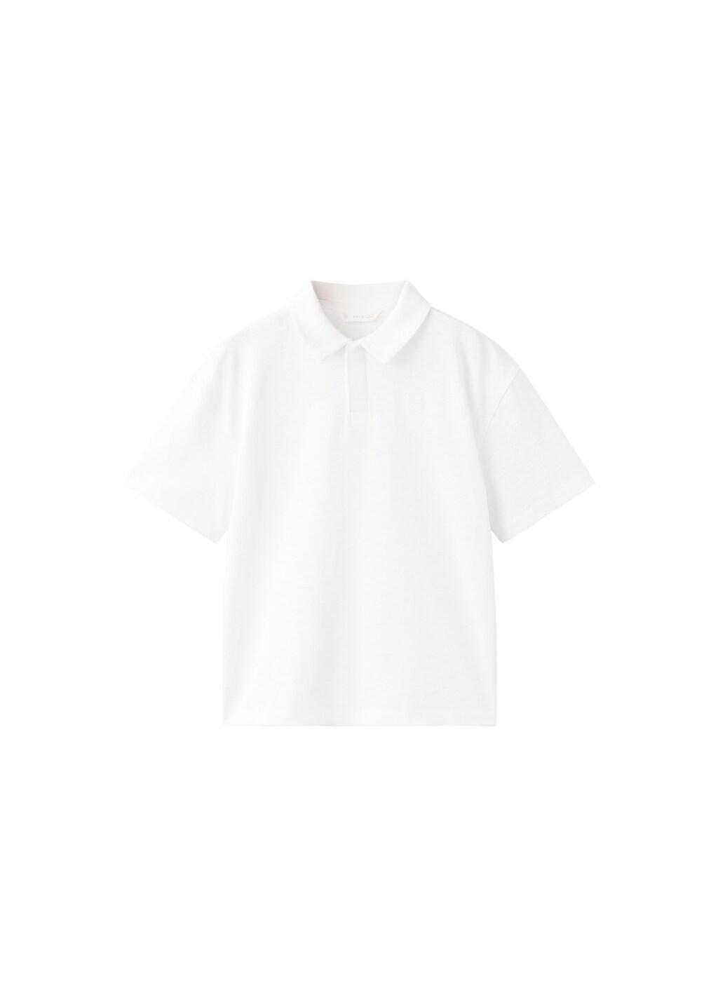 White Cotton Polo Shirt, Kids Boy, 0201_01, large image number 4
