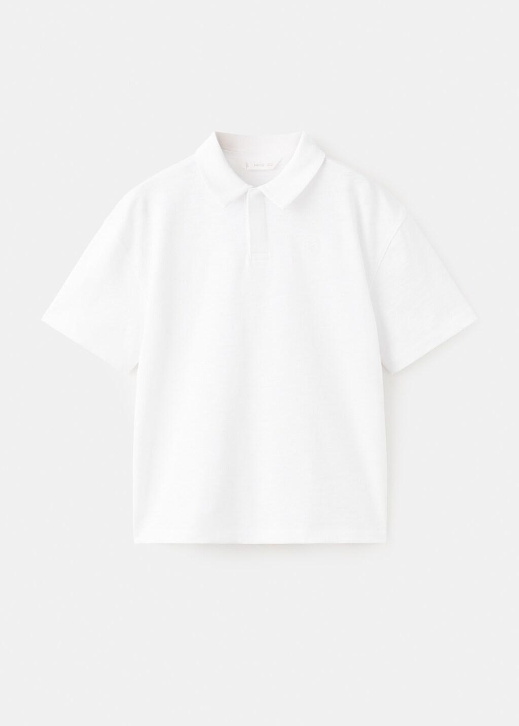 White Cotton Polo Shirt, Kids Boy, 0201_01, large image number 5