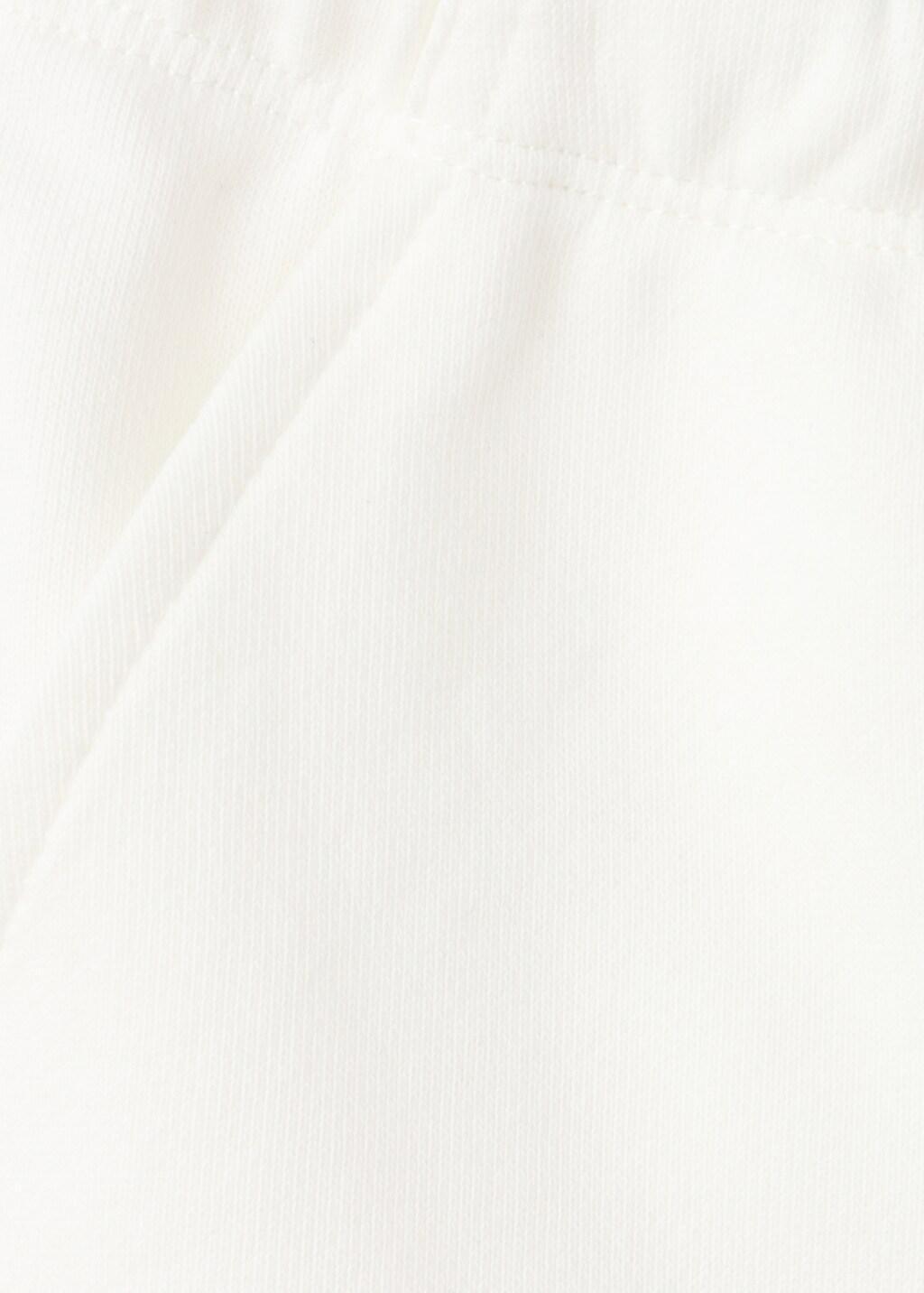 White Cotton Shorts With Drawstring, Baby Girl, Natural White, large image number 3