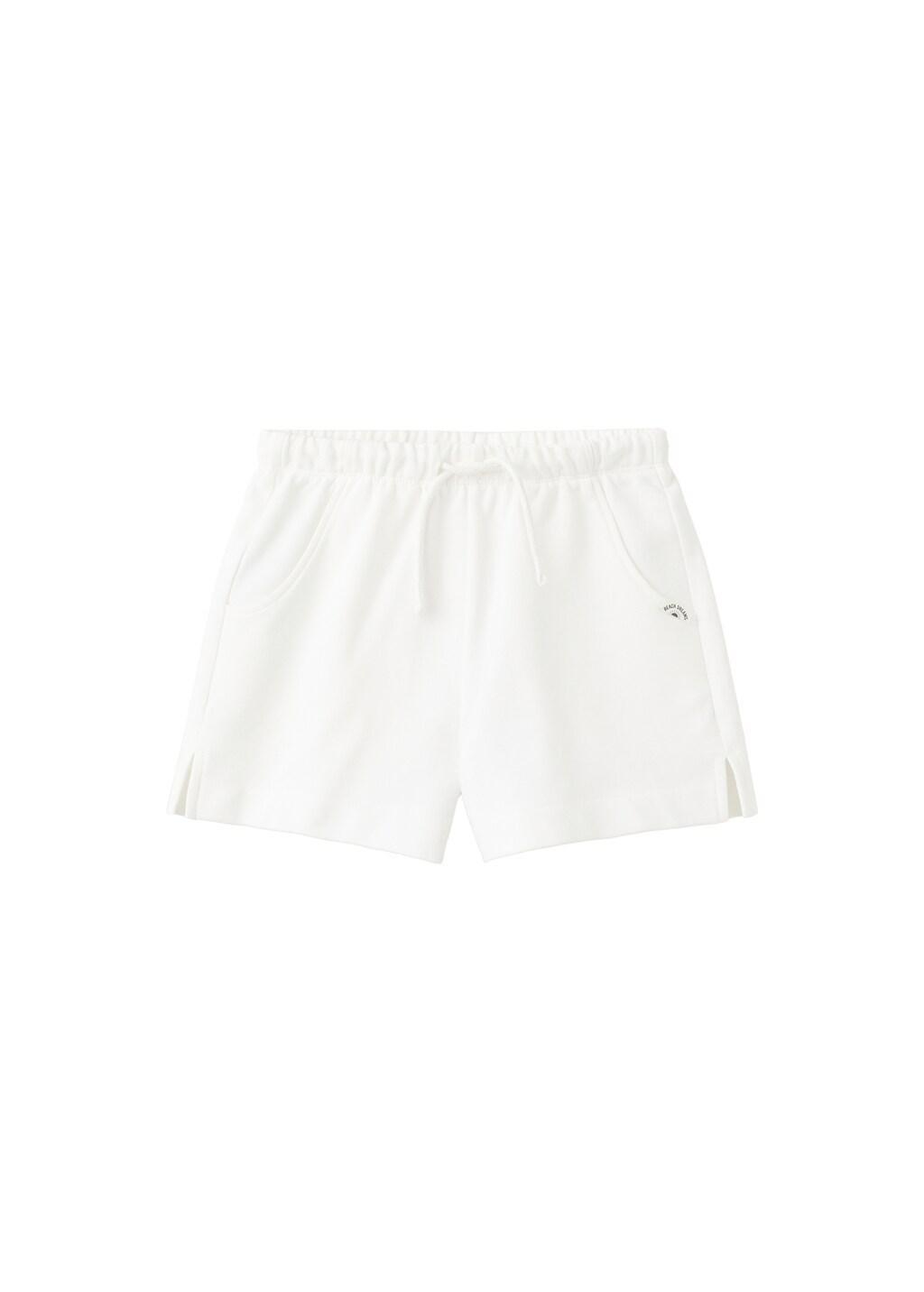 NATURAL WHITE Cotton shorts with pockets, Kids Girl, 0201_02, large image number 3