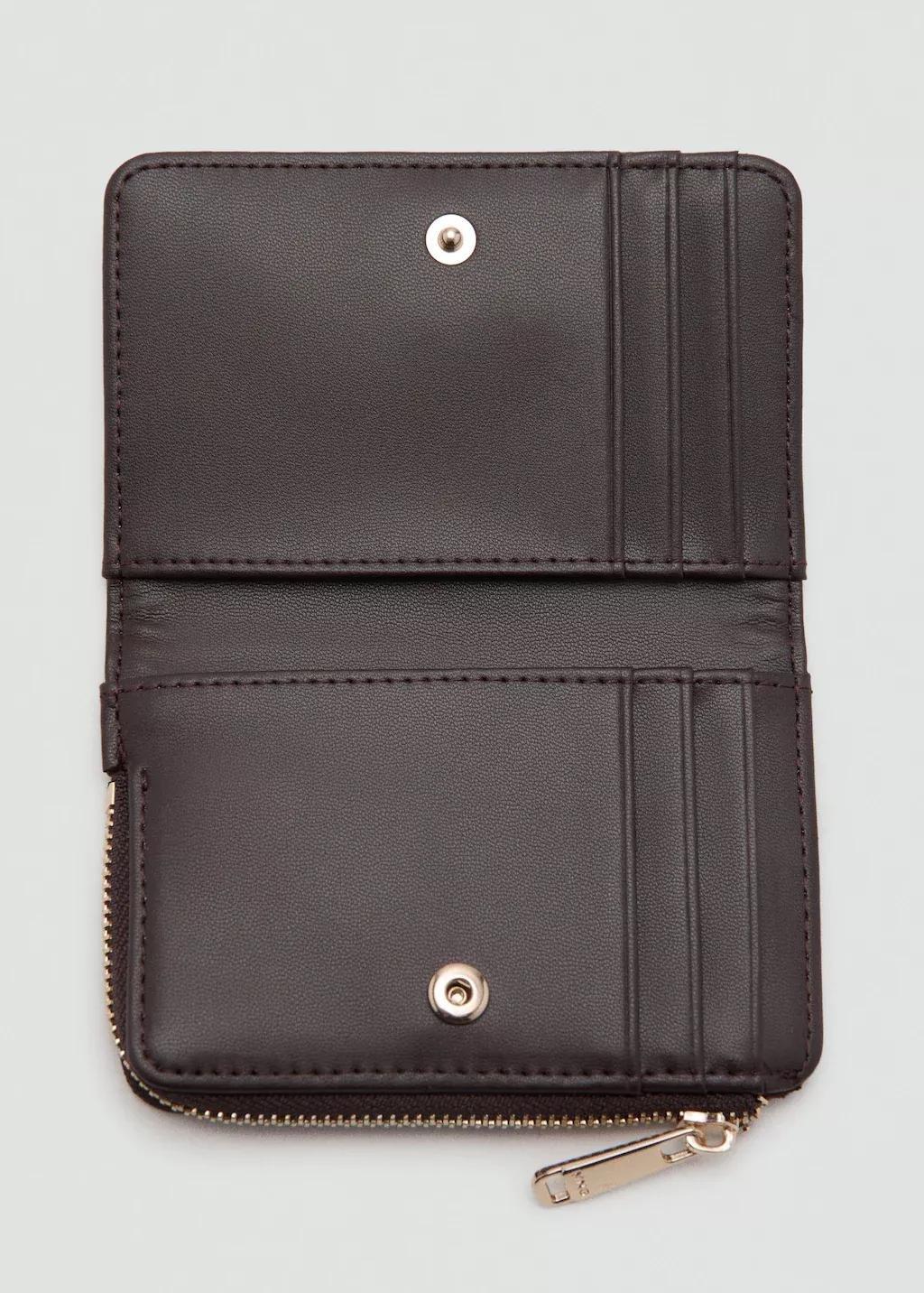 Brown Small Textured Purse, Dark Brown, large image number 1