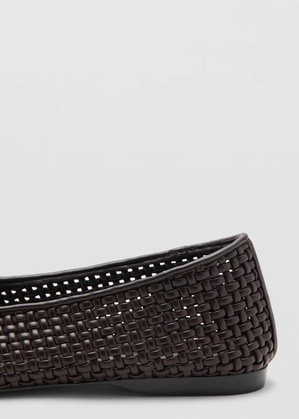 Brown Braided Ballerina Flat, 0201_32, medium