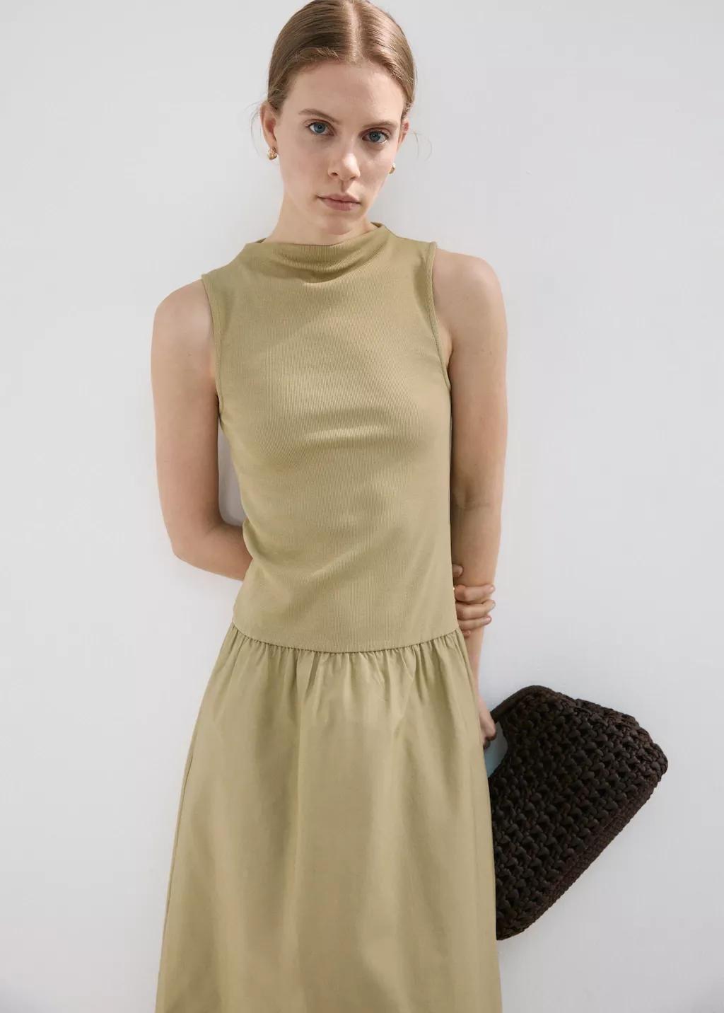 Green Contrast-Bodice Dress, 0201_36, large image number 3